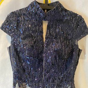 Beautiful Dark Royal Blue Couture Gown